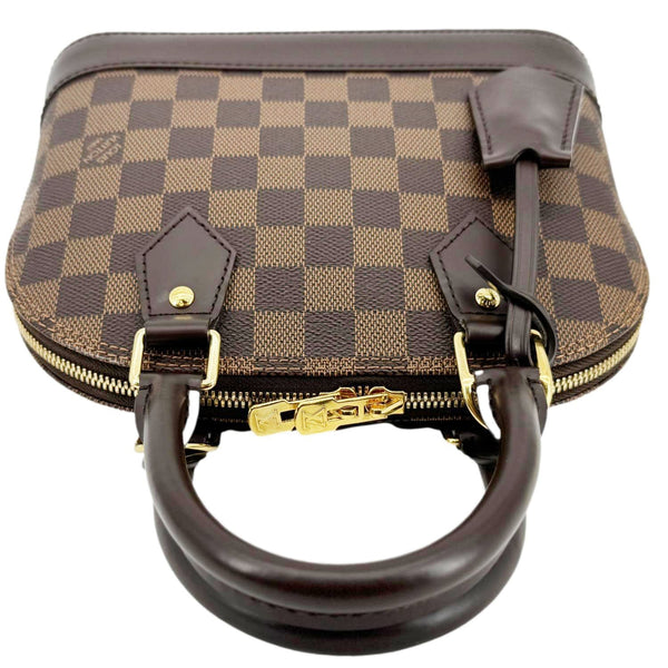 LOUIS VUITTON Alma BB Damier Ebene Satchel Shoulder Bag Brown