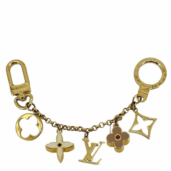 Classic Louis Vuitton Bag Charm with Gold Monogram Details