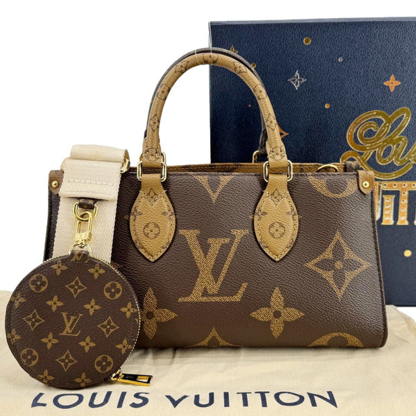 LOUIS VUITTON On-The-Go East West Monogram Canvas Chain 2way Shoulder Bag Brown