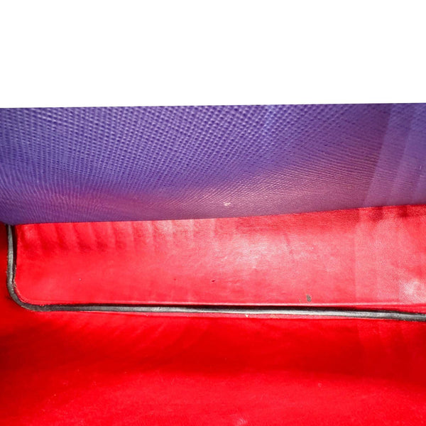 PRADA Double Handle Medium Saffiano Leather Shoulder Bag Navy Blue