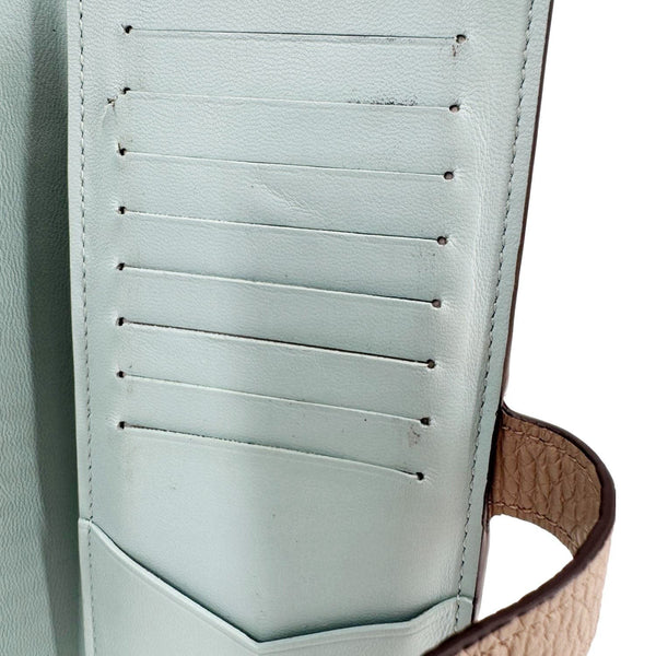 LOUIS VUITTON Grained Taurillon Leather Vertical Wallet Galet Beige