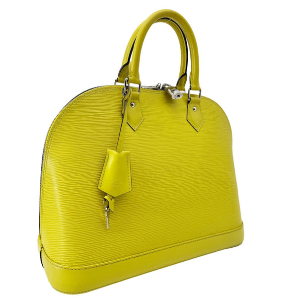 LOUIS VUITTON Alma PM Epi Leather Satchel Bag Yellow