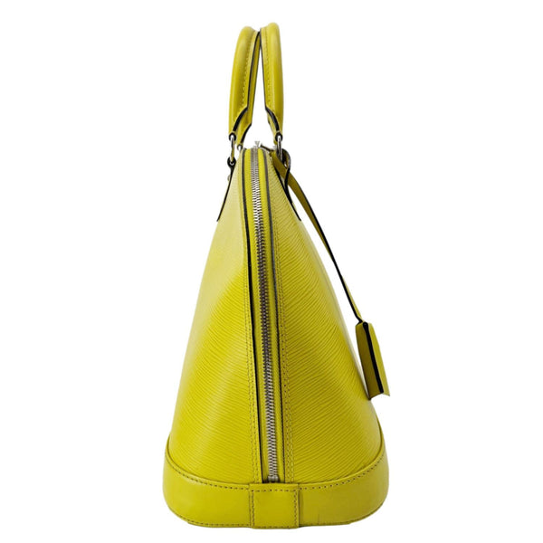 LOUIS VUITTON Alma PM Epi Leather Satchel Bag Yellow