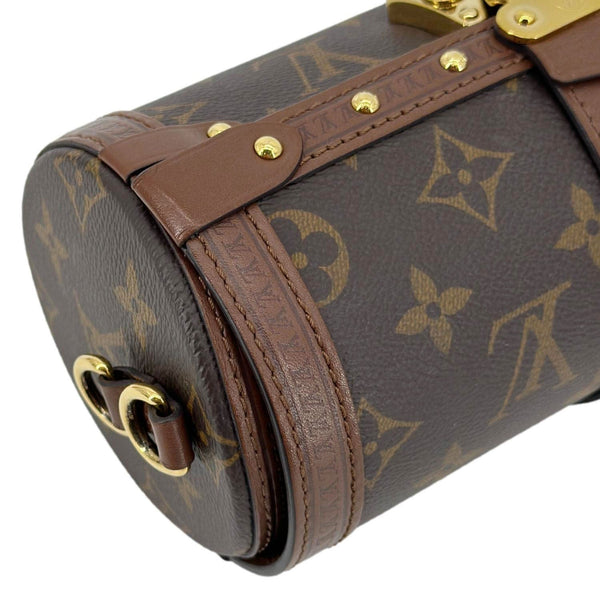 LOUIS VUITTON Papillon Trunk Monogram Canvas Satchel Bag Brown