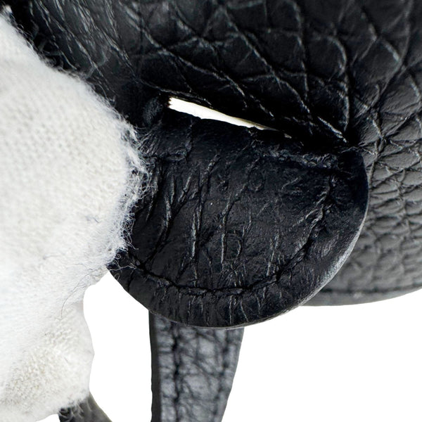 HERMES Evelyne TPM 16 Amazone Clemence Leather Crossbody Bag Black