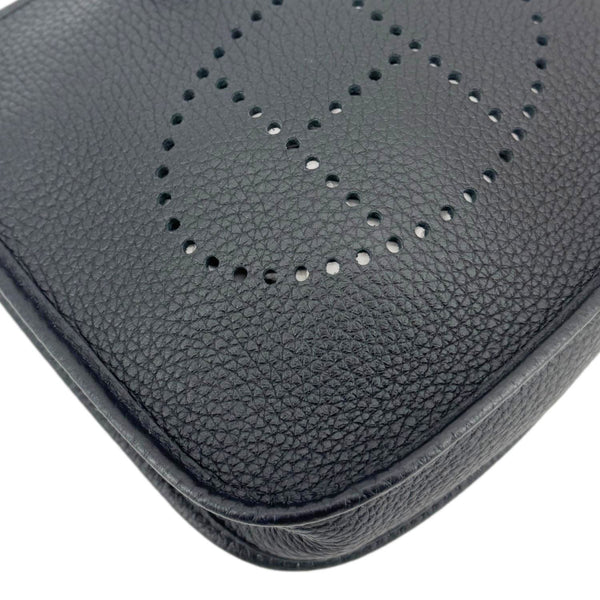HERMES Evelyne TPM 16 Amazone Clemence Leather Crossbody Bag Black