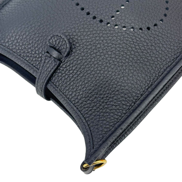 HERMES Evelyne TPM 16 Amazone Clemence Leather Crossbody Bag Black