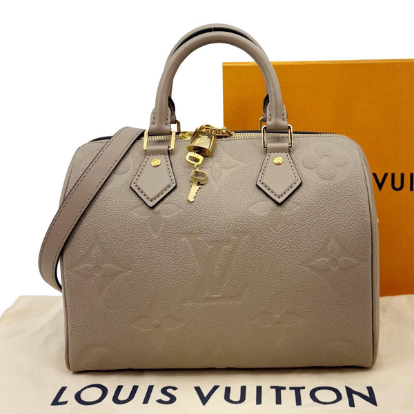 LOUIS VUITTON Speedy Bandouliere 25 Monogram Empreinte Shoulder Bag Beige