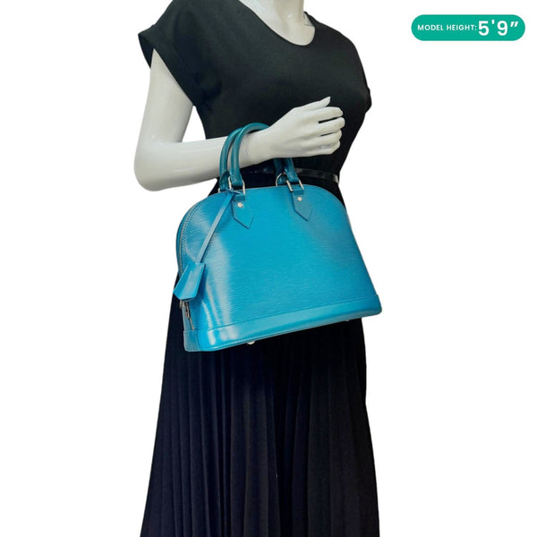 LOUIS VUITTON Alma PM Epi Leather Satchel Bag Mountain Meadow