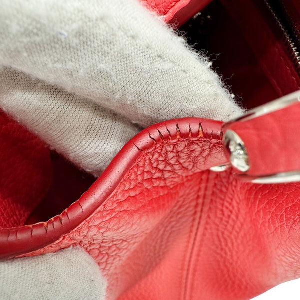 LOUIS VUITTON Capucines BB Python Handle Leather Satchel Shoulder Bag Red