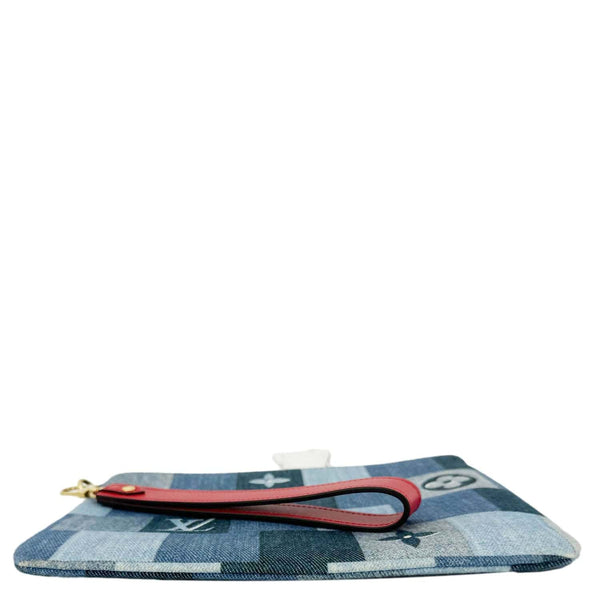 LOUIS VUITTON City Denim Wristlet Pouch Blue Rouge