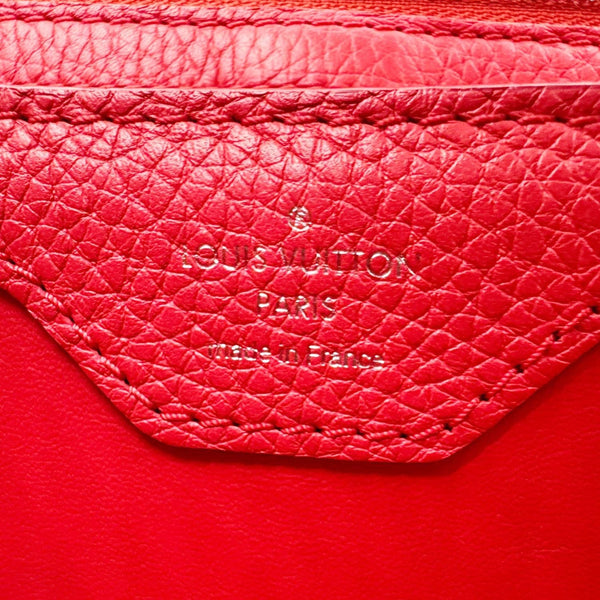 LOUIS VUITTON Capucines BB Python Handle Leather Satchel Shoulder Bag Red