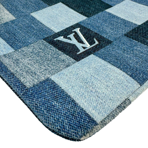 LOUIS VUITTON City Denim Wristlet Pouch Blue Rouge