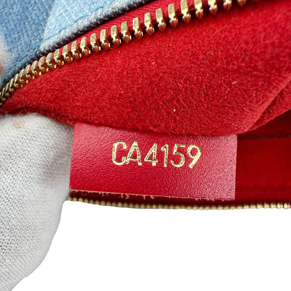 LOUIS VUITTON City Denim Wristlet Pouch Blue Rouge