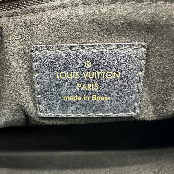 LOUIS VUITTON V BB Monogram Empreinte Tote Shoulder Bag Navy Blue