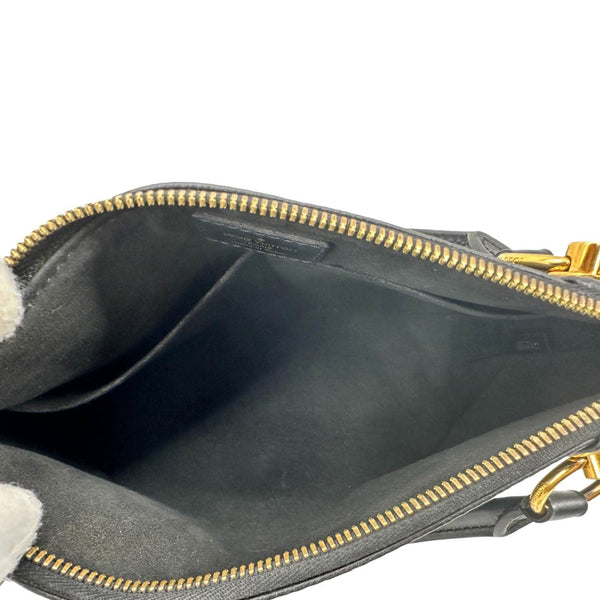 LOUIS VUITTON V BB Monogram Empreinte Tote Shoulder Bag Navy Blue