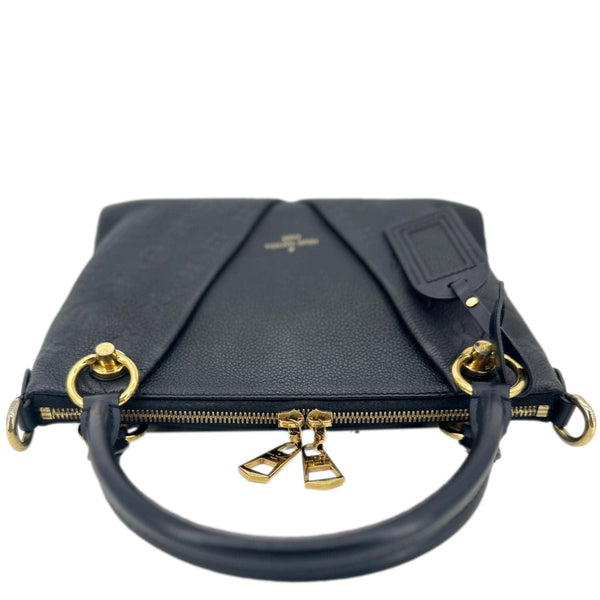LOUIS VUITTON V BB Monogram Empreinte Tote Shoulder Bag Navy Blue