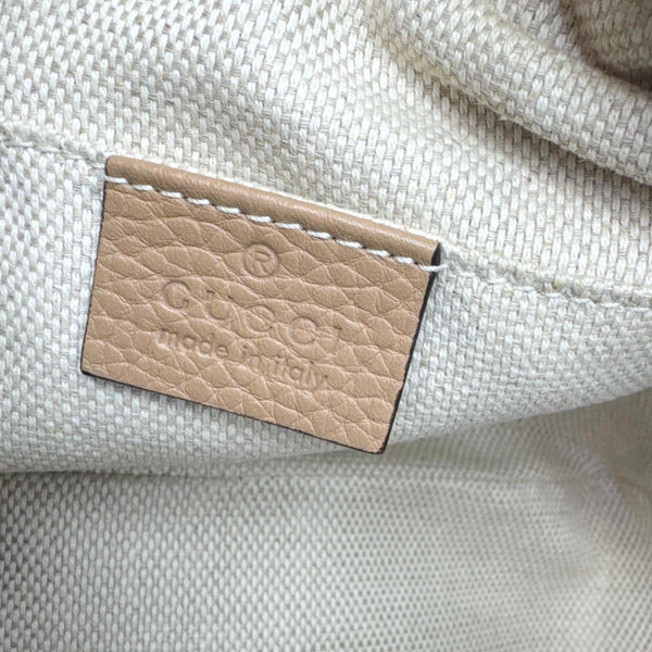 GUCCI Soho Disco Leather Camera Crossbody Bag Beige 308864