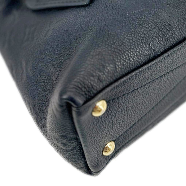 LOUIS VUITTON V BB Monogram Empreinte Tote Shoulder Bag Navy Blue