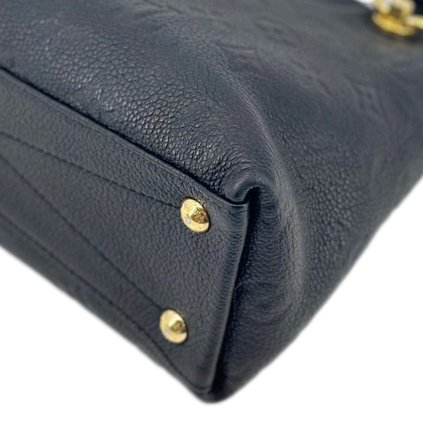 LOUIS VUITTON V BB Monogram Empreinte Tote Shoulder Bag Navy Blue