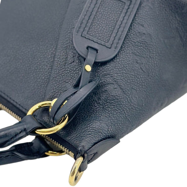 LOUIS VUITTON V BB Monogram Empreinte Tote Shoulder Bag Navy Blue