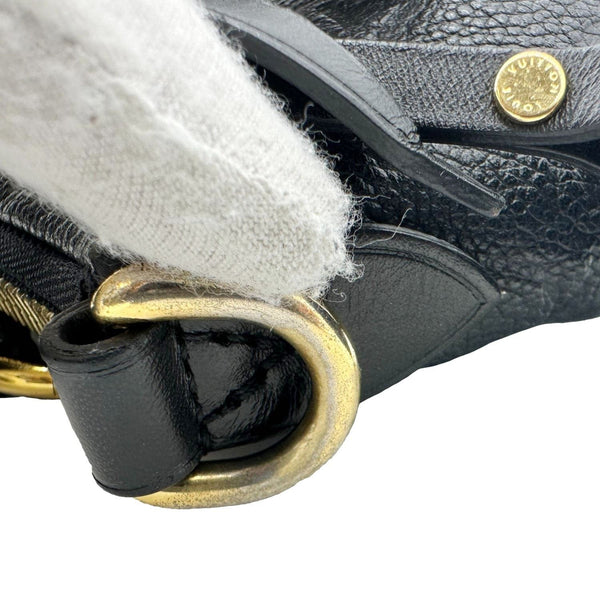 LOUIS VUITTON V BB Monogram Empreinte Tote Shoulder Bag Navy Blue