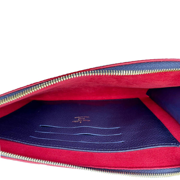 LOUIS VUITTON Melanie MM Monogram Empreinte Pochette Marine Rouge