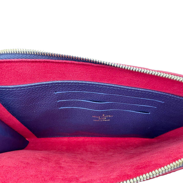 LOUIS VUITTON Melanie MM Monogram Empreinte Pochette Marine Rouge