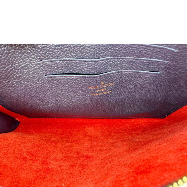 LOUIS VUITTON Melanie MM Monogram Empreinte Pochette Marine Rouge