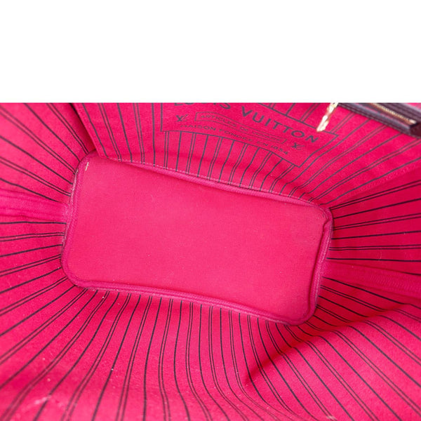 LOUIS VUITTON Neverfull MM Damier Ebene Shoulder Bag Brown