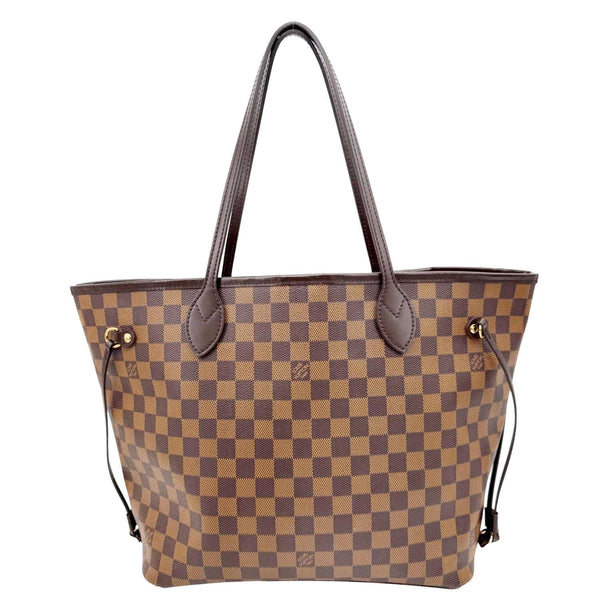 LOUIS VUITTON Neverfull MM Damier Ebene Shoulder Bag Brown