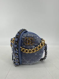 53694-SYB Chanel 19 Sequins Round Bag