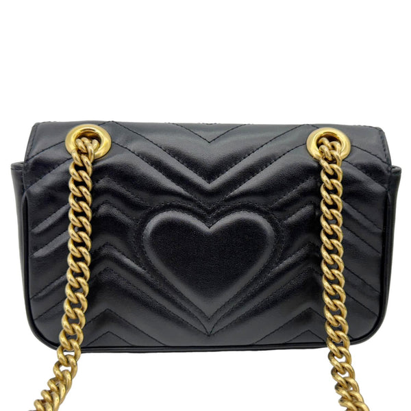 GUCCI Marmont Matelasse Mini Leather Crossbody Bag Black 446744