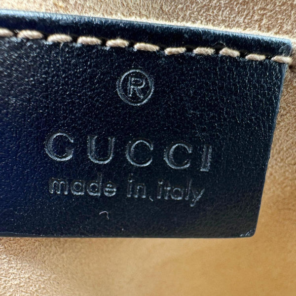 GUCCI Marmont Matelasse Mini Leather Crossbody Bag Black 446744