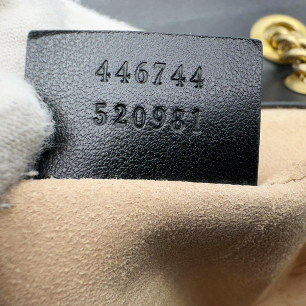 GUCCI Marmont Matelasse Mini Leather Crossbody Bag Black 446744