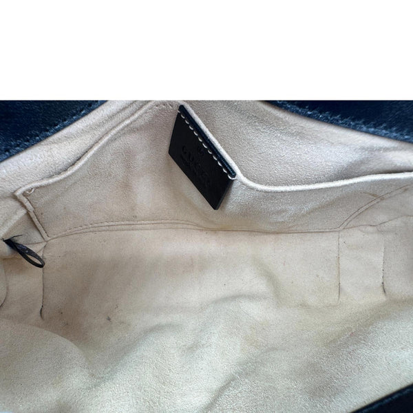 GUCCI Marmont Matelasse Mini Leather Crossbody Bag Black 446744