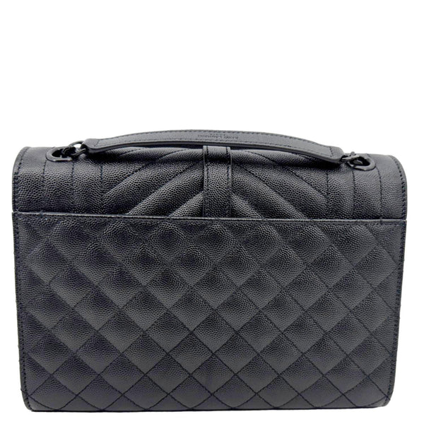 YVES SAINT LAURENT Envelope Medium Grain De Poudre Leather Shoulder Bag Black