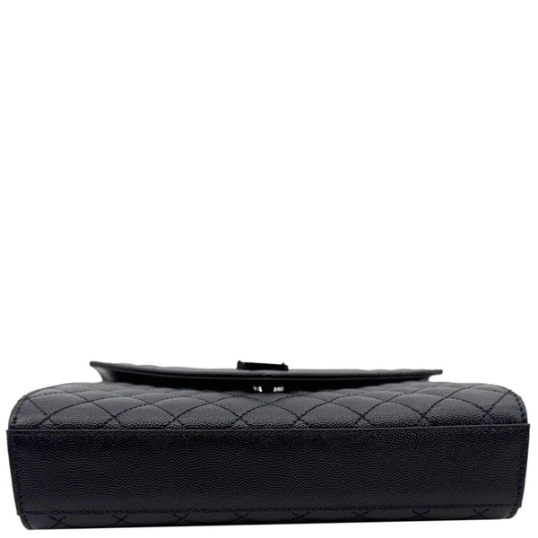 YVES SAINT LAURENT Envelope Medium Grain De Poudre Leather Shoulder Bag Black