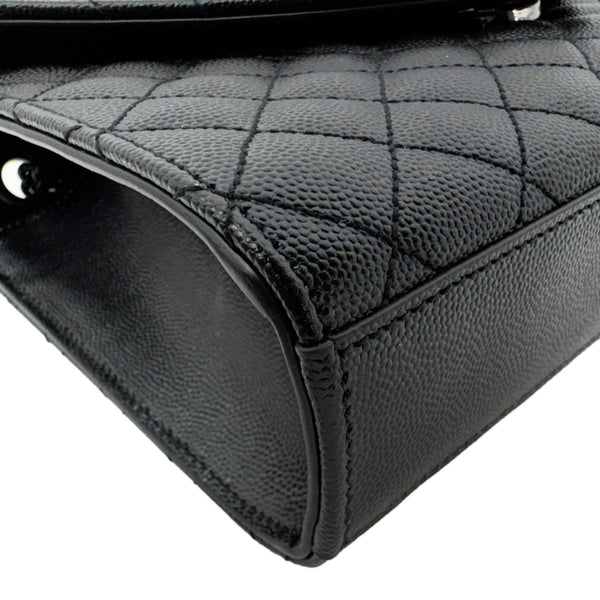 YVES SAINT LAURENT Envelope Medium Grain De Poudre Leather Shoulder Bag Black