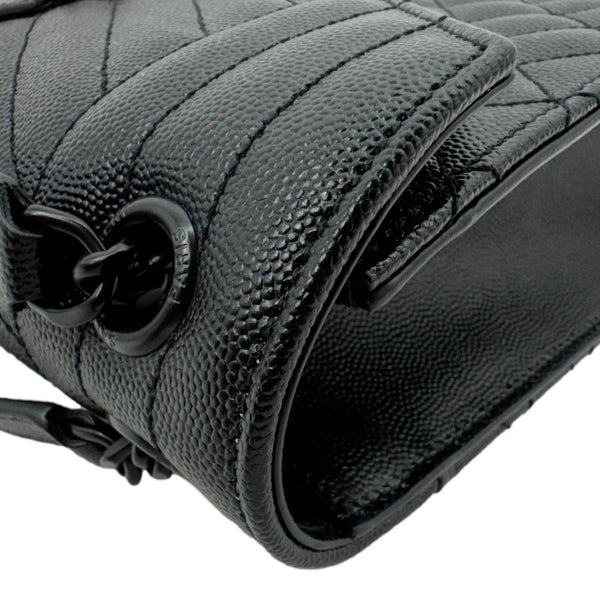 YVES SAINT LAURENT Envelope Medium Grain De Poudre Leather Shoulder Bag Black