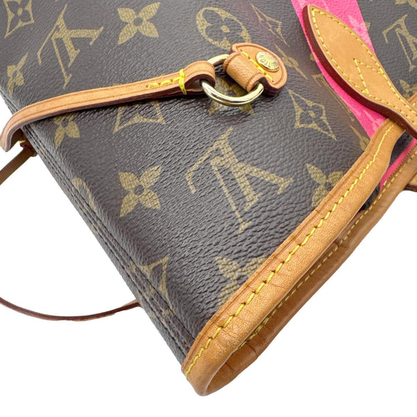 LOUIS VUITTON Neverfull MM V Monogram Canvas Tote Bag Brown