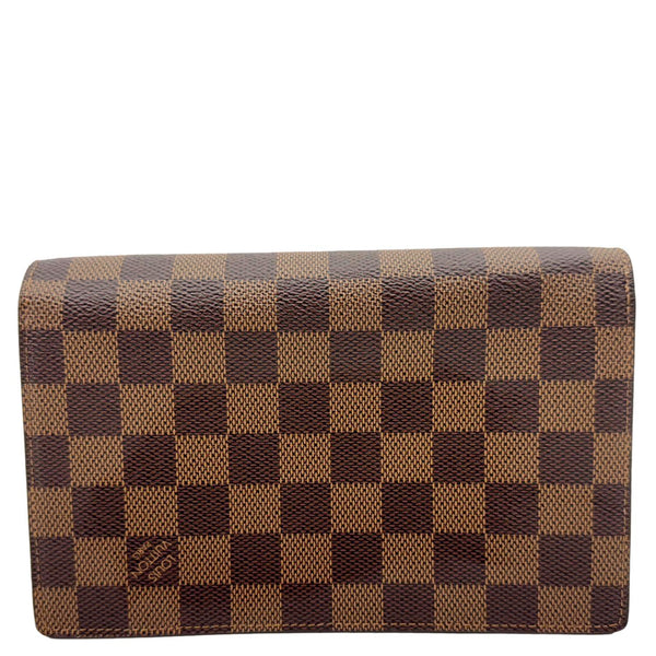 LOUIS VUITTON Vavin Chain Wallet Damier Ebene Crossbody Bag Creme Beige