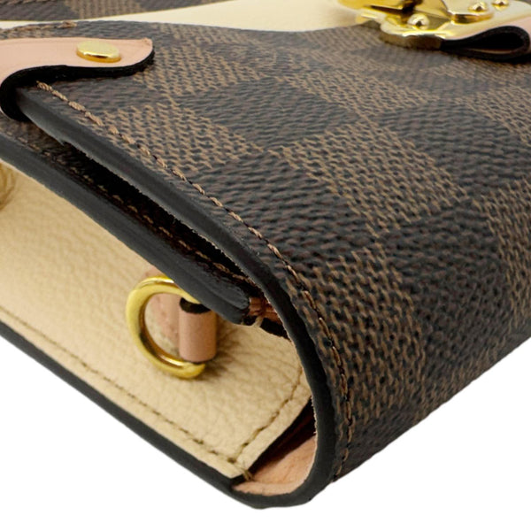 LOUIS VUITTON Vavin Chain Wallet Damier Ebene Crossbody Bag Creme Beige