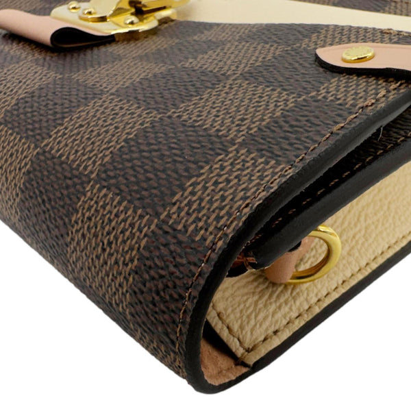 LOUIS VUITTON Vavin Chain Wallet Damier Ebene Crossbody Bag Creme Beige