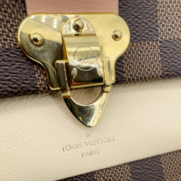 LOUIS VUITTON Vavin Chain Wallet Damier Ebene Crossbody Bag Creme Beige