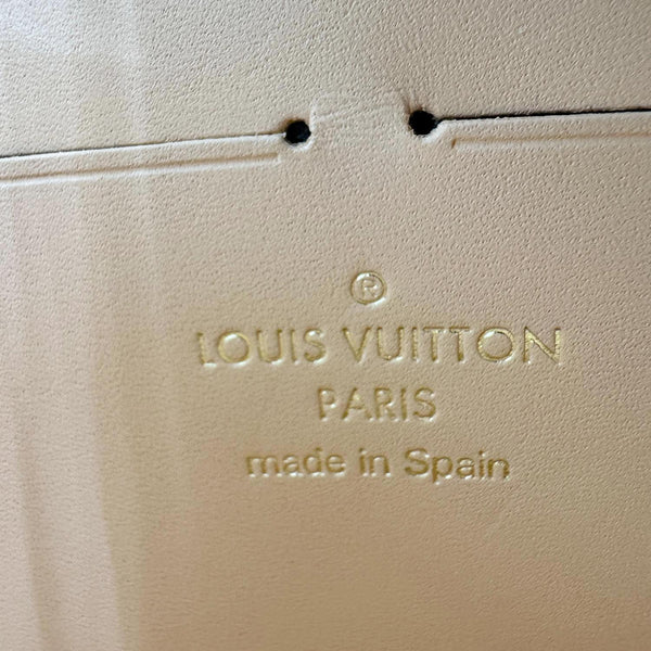 LOUIS VUITTON Vavin Chain Wallet Damier Ebene Crossbody Bag Creme Beige