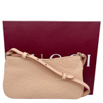 GUCCI GG Emblem Small Embossed Leather Shoulder Bag Pink 815278