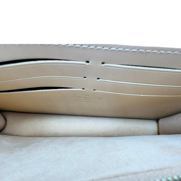 LOUIS VUITTON Vavin Chain Wallet Damier Ebene Crossbody Bag Creme Beige