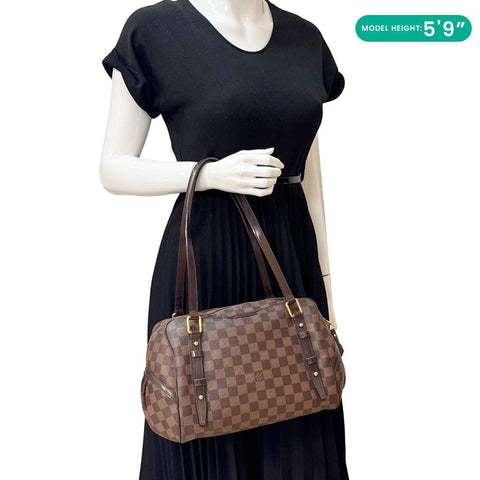 LOUIS VUITTON Rivington Damier Ebene Shoulder Bag Brown