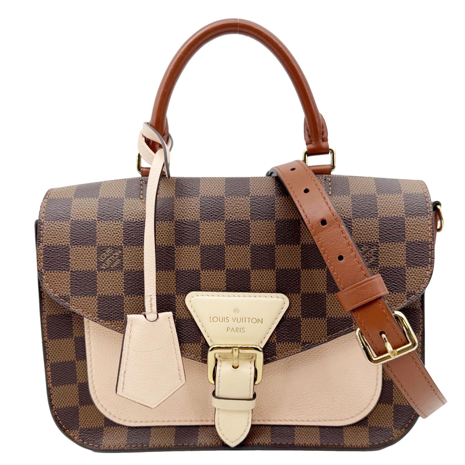 LOUIS VUITTON Beaumarchais Damier Ebene Shoulder Bag Brown